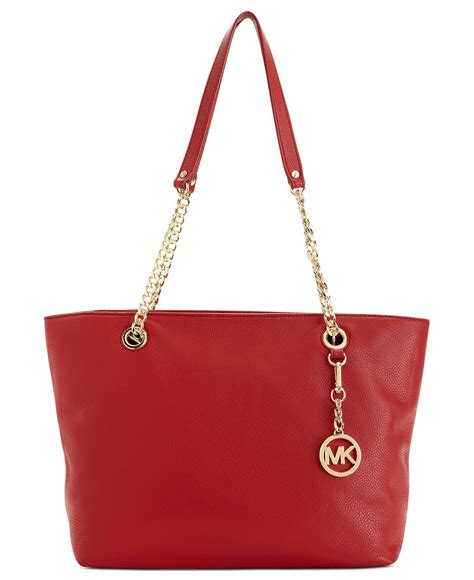 michael kors red bag stars|Michael Kors red tote bag.